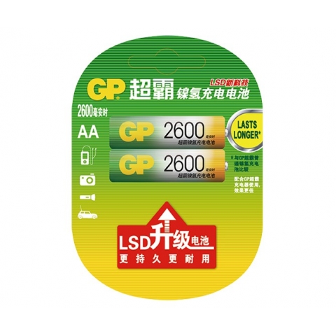 GP超霸 充電電池 2節(jié)5號2600毫安 2600AAHC-...