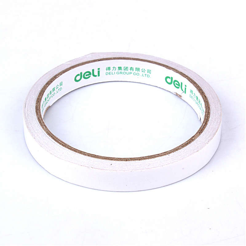 得力30401棉紙雙面膠帶12mm*10y 24卷/筒